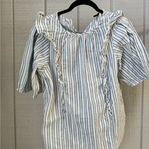 Universal Thread Striped Ruffle Blouse